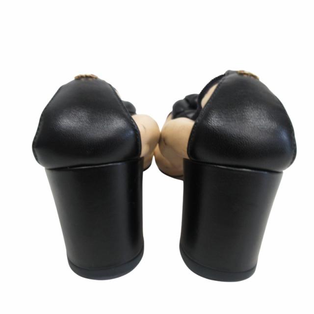 【美品】シャネル　パンプス　バレエシューズ　スエード　ココマーク　カメリア 中古】シャネル CHANEL カメリア バレエシューズ パンプス ココ