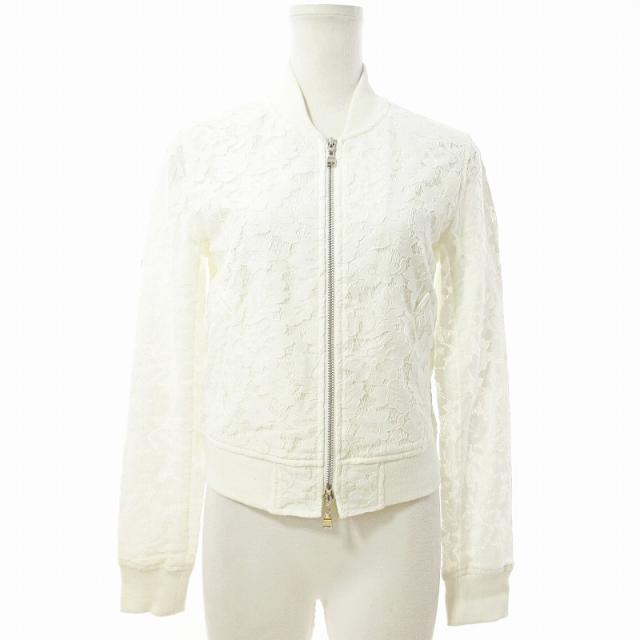 【中古】ラブレス LOVELESS 美品 総レース ダブルジップ ブルゾン ジャケット 34 白 ホワイト 0623 IBO70