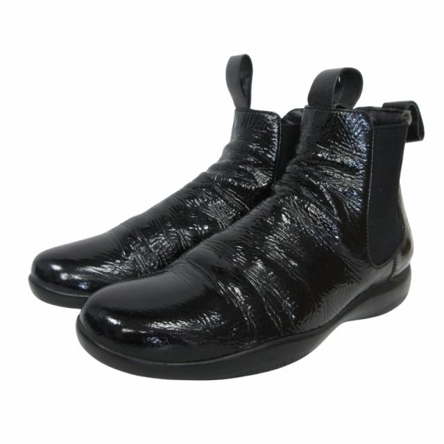PRADA ブラック レザー チェルシーブーツ 23cm
