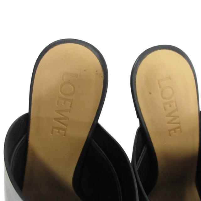 中古】ロエベ LOEWE パール アナグラム ミュール ヒール カーフレザー