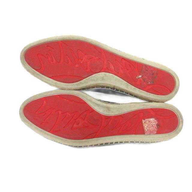 【中古】クリスチャンルブタン 美品 レザー エスパドリーユ サンダル スタッズ ネイビー 35 22cm相当 IBO78 中古】クリスチャンルブタン 美品 レザー エスパドリーユ サンダル