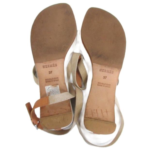 中古】エルメス HERMES クロスストラップ サンダル レザー ベルト