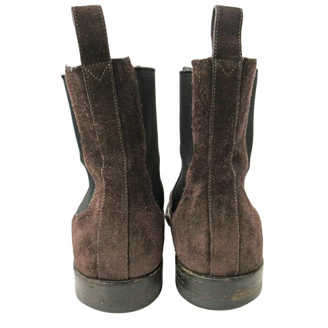 【中古】グッチ GUCCI スウェード サイドゴア ブーツ 6.5 25.5cm ブラウン 茶 0729 メンズ