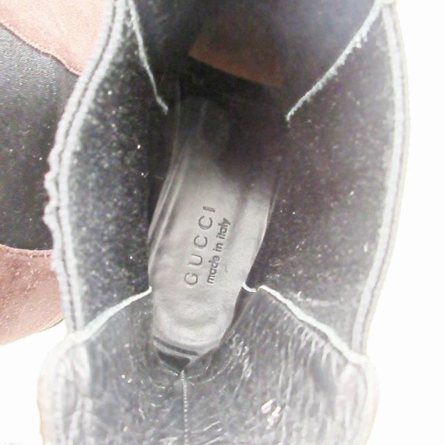 【中古】グッチ GUCCI スウェード サイドゴア ブーツ 6.5 25.5cm ブラウン 茶 0729 メンズ