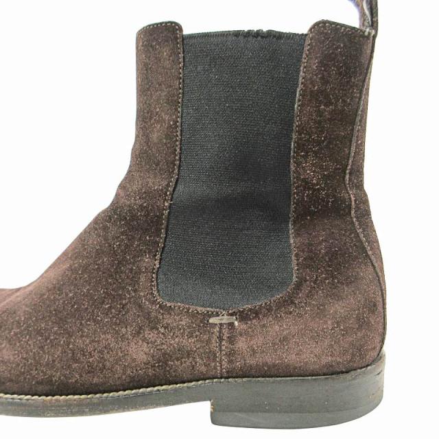 【中古】グッチ GUCCI スウェード サイドゴア ブーツ 6.5 25.5cm ブラウン 茶 0729 メンズ