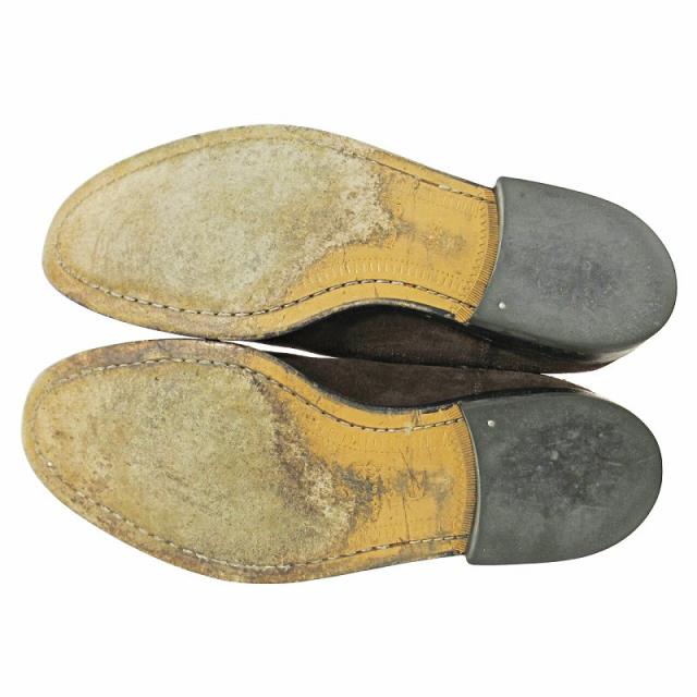 【中古】グッチ GUCCI スウェード サイドゴア ブーツ 6.5 25.5cm ブラウン 茶 0729 メンズ