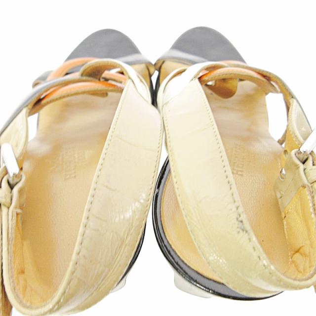 中古】エルメス HERMES シェーヌダンクル サンダル チャンキーヒール