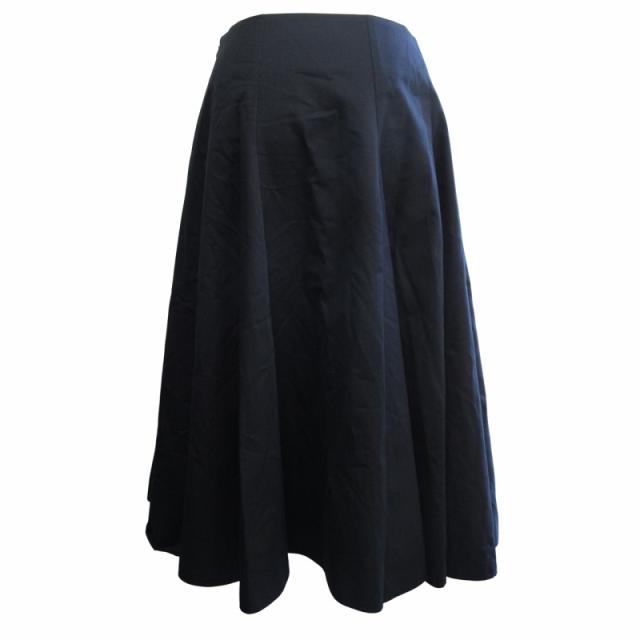 【中古】フォクシー FOXEY 23-24年 Skirt Dahlia 43369 コットン タック サイドジップ スカート ブラック 38 IBO78_1