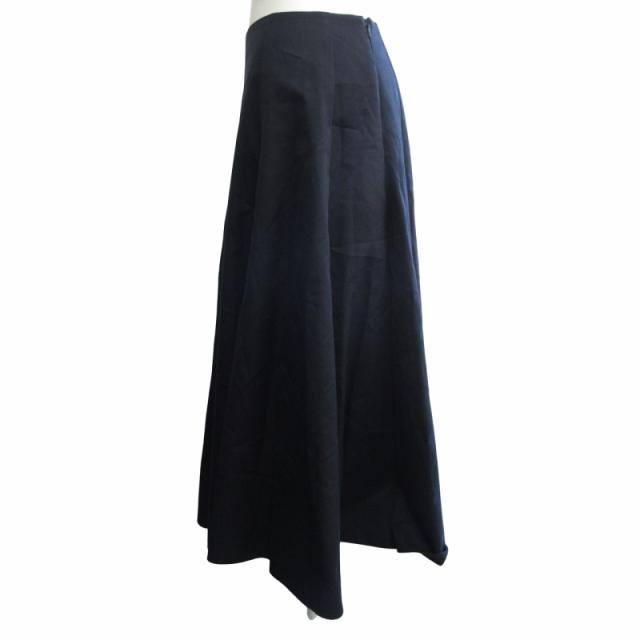 【中古】フォクシー FOXEY 23-24年 Skirt Dahlia 43369 コットン タック サイドジップ スカート ブラック 38 IBO78_2