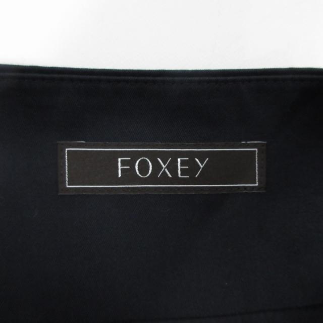 【中古】フォクシー FOXEY 23-24年 Skirt Dahlia 43369 コットン タック サイドジップ スカート ブラック 38 IBO78_7