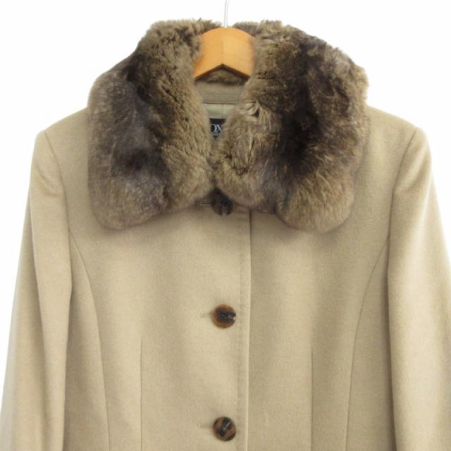 【美品】フォクシー カシミヤ100% × チンチラファー ロングコート ベージュ 美品】フォクシー カシミヤ100% × チンチラファー ロングコート