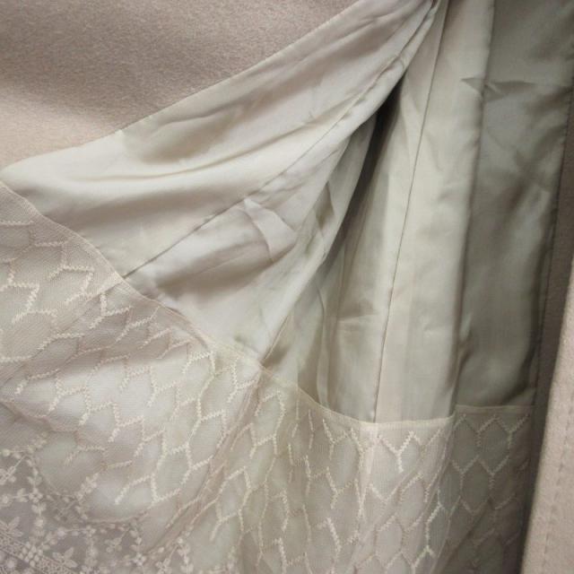 【中古】フォクシー ブティック FOXEY カシミヤ100％ ロングコート チンチラファー ベージュ サイズ40 M IBO78