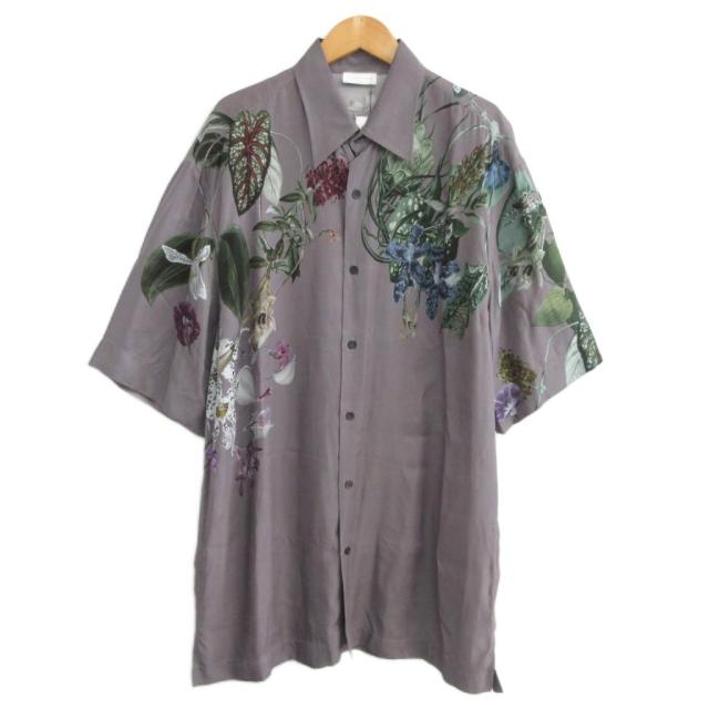 【中古】ドリスヴァンノッテン タグ付 23AW 海外限定 CASSIDYE 7092 M W S/S Shirt レーヨンシャツ 半袖 パープル S