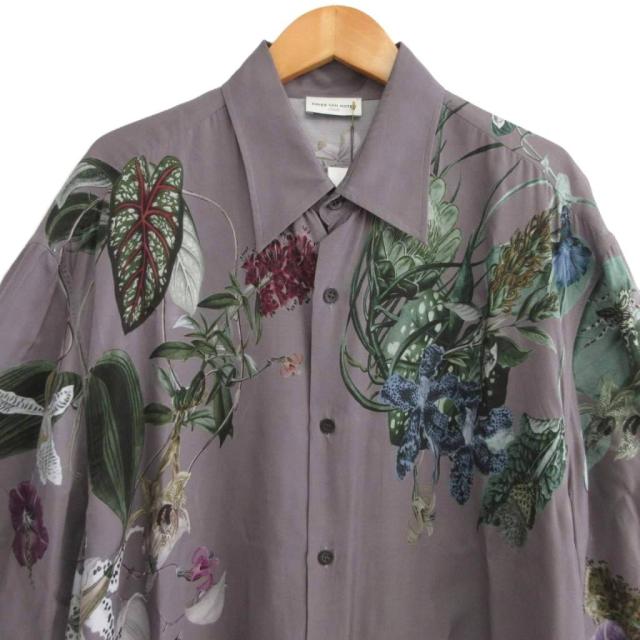 【中古】ドリスヴァンノッテン タグ付 23AW 海外限定 CASSIDYE 7092 M W S/S Shirt レーヨンシャツ 半袖 パープル S_2