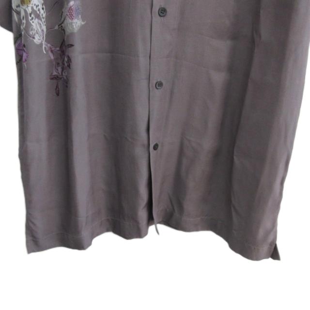 【中古】ドリスヴァンノッテン タグ付 23AW 海外限定 CASSIDYE 7092 M W S/S Shirt レーヨンシャツ 半袖 パープル S_3