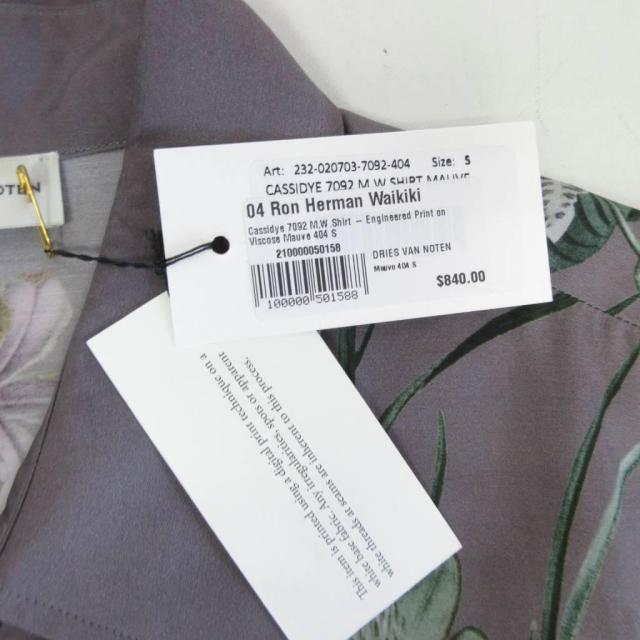 【中古】ドリスヴァンノッテン タグ付 23AW 海外限定 CASSIDYE 7092 M W S/S Shirt レーヨンシャツ 半袖 パープル S_6