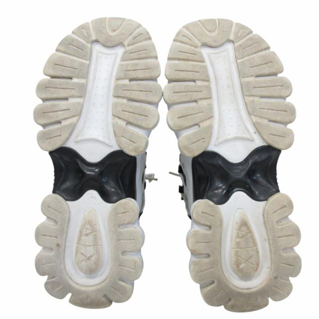 【中古】アルマーニエクスチェンジ A/X ARMANI ボリュームソール スニーカー 厚底 ロゴ 白 ホワイト  26.0cm IBO80