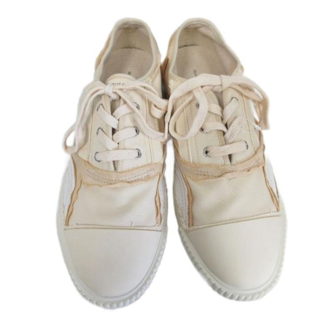 【中古】メゾンマルジェラ 22 24SS Inside-Out インサイドアウト スニーカー キャンバス S97WS0063 クリーム 41 中古】メゾンマルジェラ 22 24SS Inside-Out インサイドアウト
