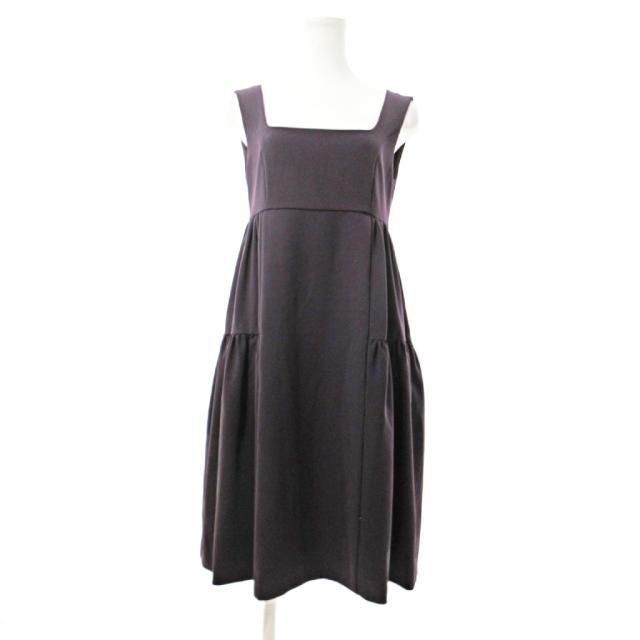 【中古】フォクシーニューヨーク FOXEY NEW YORK 27879 レディエンパイア ノースリーブ ワンピース 膝丈 フリル 38