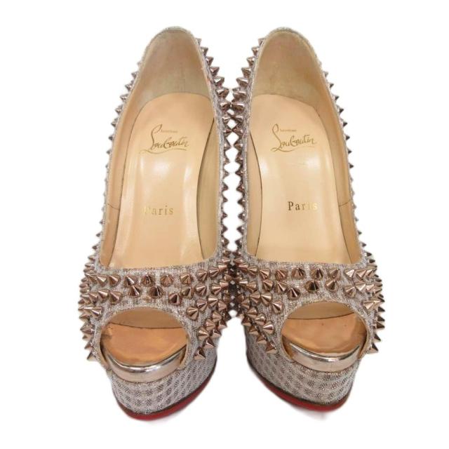 中古】クリスチャンルブタン LADY PEEP SPIKES 150 パンプス スパイク