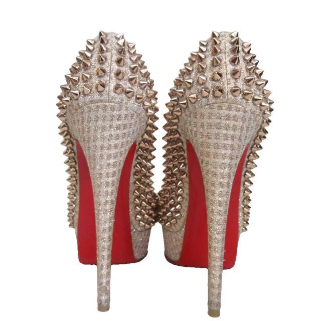 中古】クリスチャンルブタン LADY PEEP SPIKES 150 パンプス スパイク