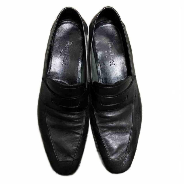 【中古】ベルルッティ Berluti リミニ ローファー カンガルー レザー コインローファー 革靴 黒 ブラック 7.5 26cm