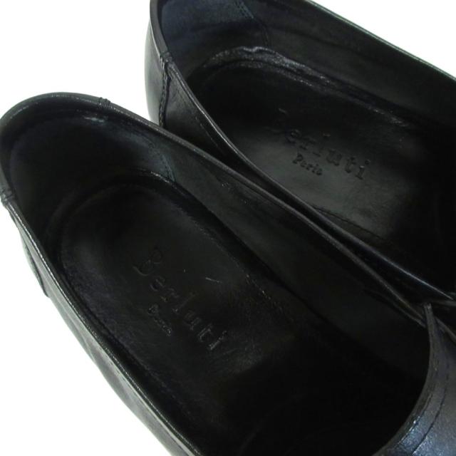 【中古】ベルルッティ Berluti リミニ ローファー カンガルー レザー コインローファー 革靴 黒 ブラック 7.5 26cm