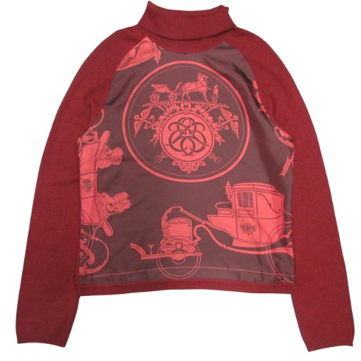 【中古】エルメス マルジェラ期 EX LIBRIS エクスリブリス ツイルレーヌ ニット カシミヤシルク ボルドー LA ■MNK1