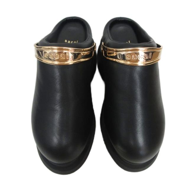 中古】サカイ sacai 25SS Collection Leather Sabo Wedge Black サボ