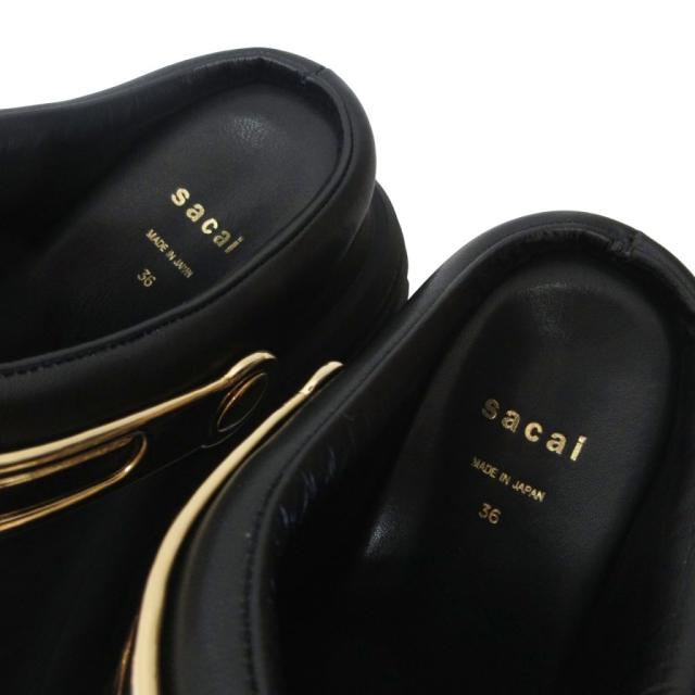 中古】サカイ sacai 25SS Collection Leather Sabo Wedge Black サボ