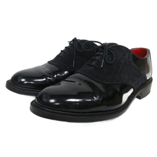 【中古】トリッカーズ TRICKER'S サドルシューズ コンビ ドレスシューズ M7439 英国製 レザー 黒 ブラック 8.5