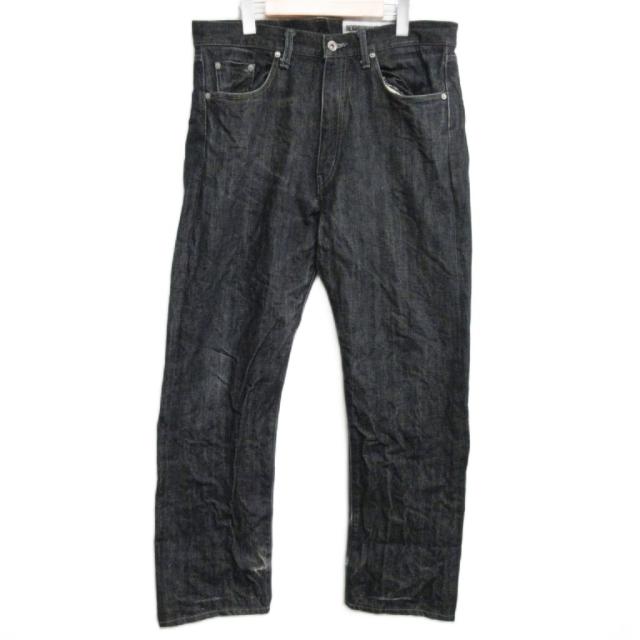 【中古】ネイバーフッド 20SS DP-BASIC デニムパンツ ジーンズ ストレート セルヴィッジ L 黒 ブラック 系