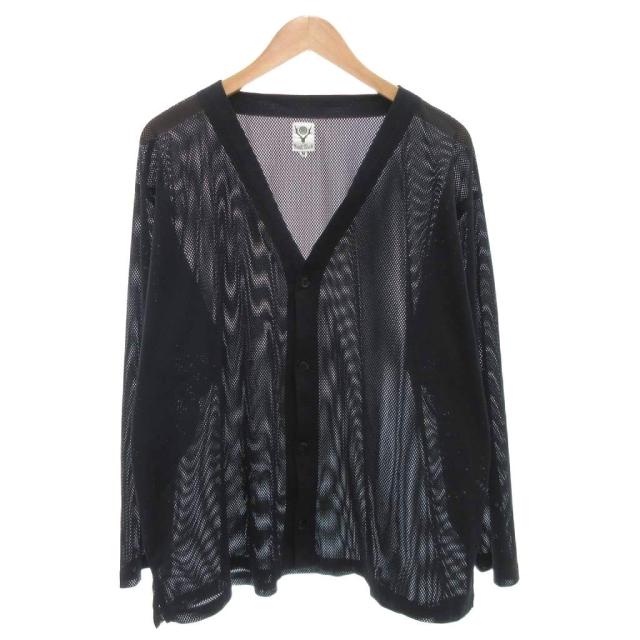 【中古】サウス2ウエスト8 S2W8 V Neck Cardigan - Knit Mesh メッシュ Vネック カーディガン M 長袖 黒 ブラック