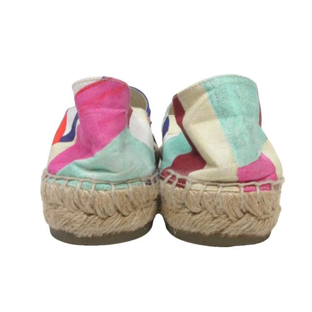 【中古】シャネル G29762 エスパドリーユ スリッポン ココマーク フラットシューズ マルチカラー 37 23.5cm ■MNK2