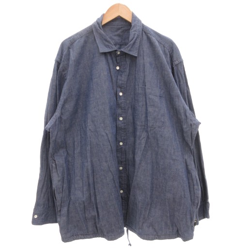 【中古】ブローシュアー SSZ GENERALLY DENIM デニムシャツジャケット シャンブレー ロゴ 長袖 L