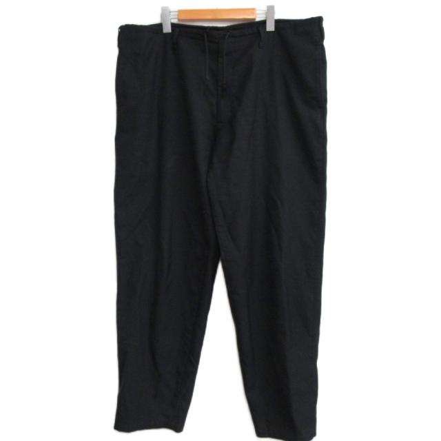 【中古】グラウンドワイ ヨウジヤマモト GroundY DRAWSTRING PANTS ギャバジン パンツ 黒 ブラック 3 GA-P12-100