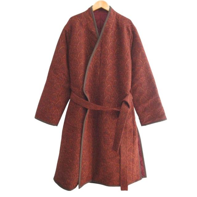 【中古】サスクワッチファブリックス タグ付 24AW SHUMISEN JQ NAGAGI COAT DARK BROWN × BORDEAUX L ■MNK2