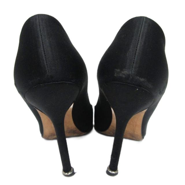 【中古】マノロブラニク ハンギシ パンプス ビジュー ラインストーン スクエア サテン ヒール 36 1/2 約23.5cm ■MNK2 中古】マノロブラニク ハンギシ パンプス ビジュー ラインストーン