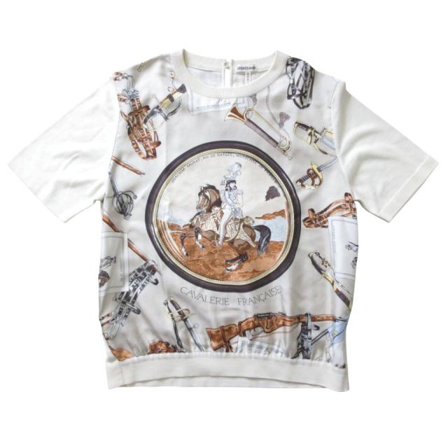 【中古】エルメス 美品 マルジェラ期 ツイルレーヌ CAVALERIE FRANCAISE ニット 国内正規 白 ホワイト M ■MNK2 中古】エルメス 美品 マルジェラ期 ツイルレーヌ CAVALERIE FRANCAISE