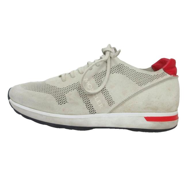 【中古】モンクレール MONCLER ALBELT アルバート スエード メッシュレザー スニーカー グレー 42 ■MNK2