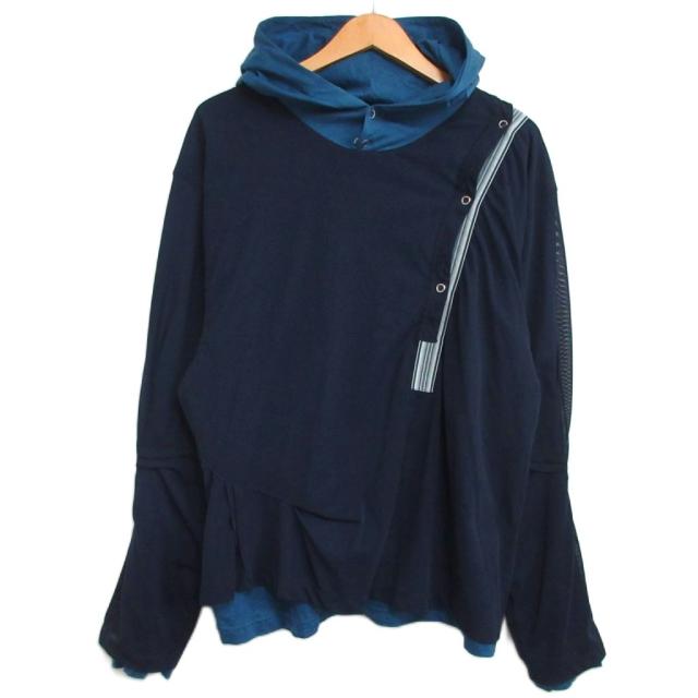 【中古】キココスタディノフ Kiko Kostadinov 25SS Inex Hooded Top 00182025 メッシュ パーカー ネイビー 46