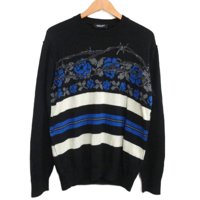 【中古】アンダーカバー 21SS ROSEWIRE CREW KNIT ローズワイヤー セーター ニット UC1A4912-3 黒 ブラック 2 IBO84