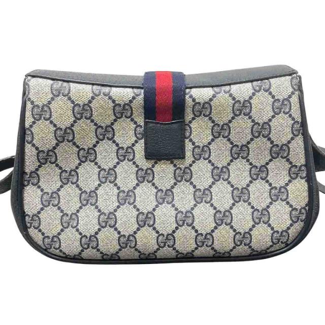 【中古】OLD GUCCI オールドグッチ GGプラス シェリーライン ショルダーバッグ GG柄 レザー 黒 ブラック 116.02.024 中古】OLD GUCCI オールドグッチ GGプラス シェリーライン ショルダー