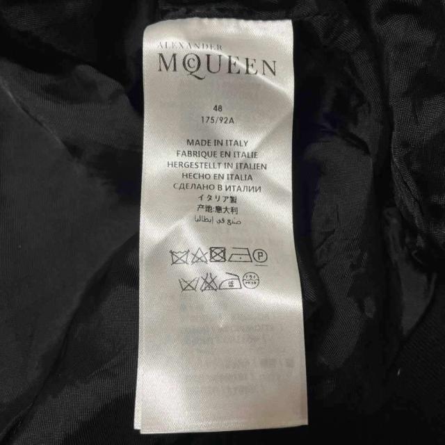 【中古】アレキサンダーマックイーン ALEXANDER MCQUEEN 17SS スカル刺繍 ジャケット スカジャン 黒 ブラック 48_7