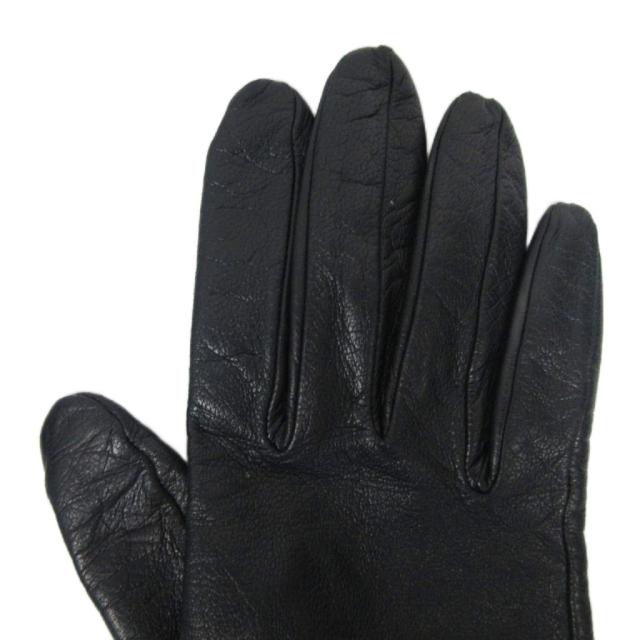 中古】グッチ GUCCI カウレザー グローブ 手袋 ハートチャーム リボン