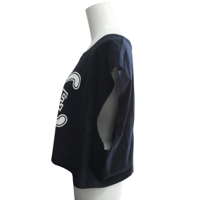 【中古】セリーヌ 美品 23SS トリオンフ クロップド Tシャツ ノースリーブ M 黒 ブラック 2X17D671Q ■MNK3