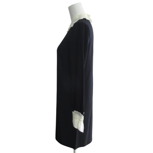 【中古】ミュウミュウ miumiu THE MIU DRESS 2020 ピーターパンカラー ドレス ワンピース 36 紺 ネイビー ■MNK3_2