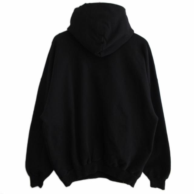 【中古】バレンシアガ タグ付 24SS VALENTINE CD HOODIE パーカー フーディ ダメージ加工 1 黒 739024 ■MNK3_1