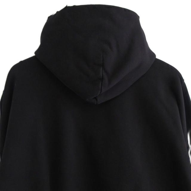 【中古】バレンシアガ タグ付 24SS VALENTINE CD HOODIE パーカー フーディ ダメージ加工 1 黒 739024 ■MNK3_4