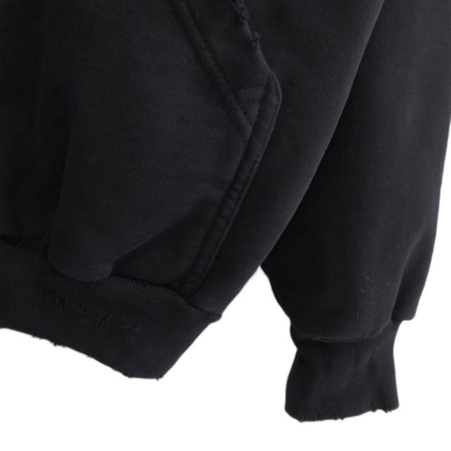 【中古】バレンシアガ タグ付 24SS VALENTINE CD HOODIE パーカー フーディ ダメージ加工 1 黒 739024 ■MNK3_5